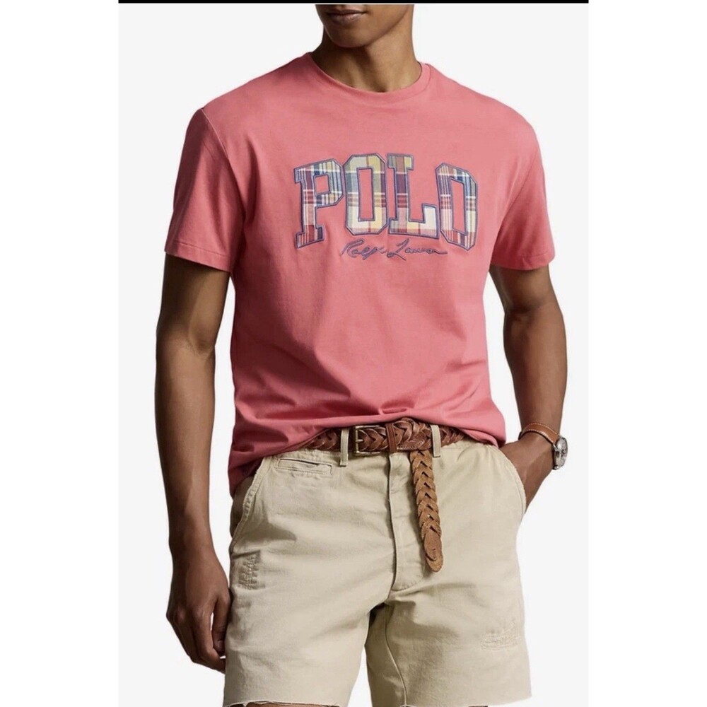 3XLT Polo Ralph Lauren Madras Patch Logo Embroidered Tee T Shirt Men’s